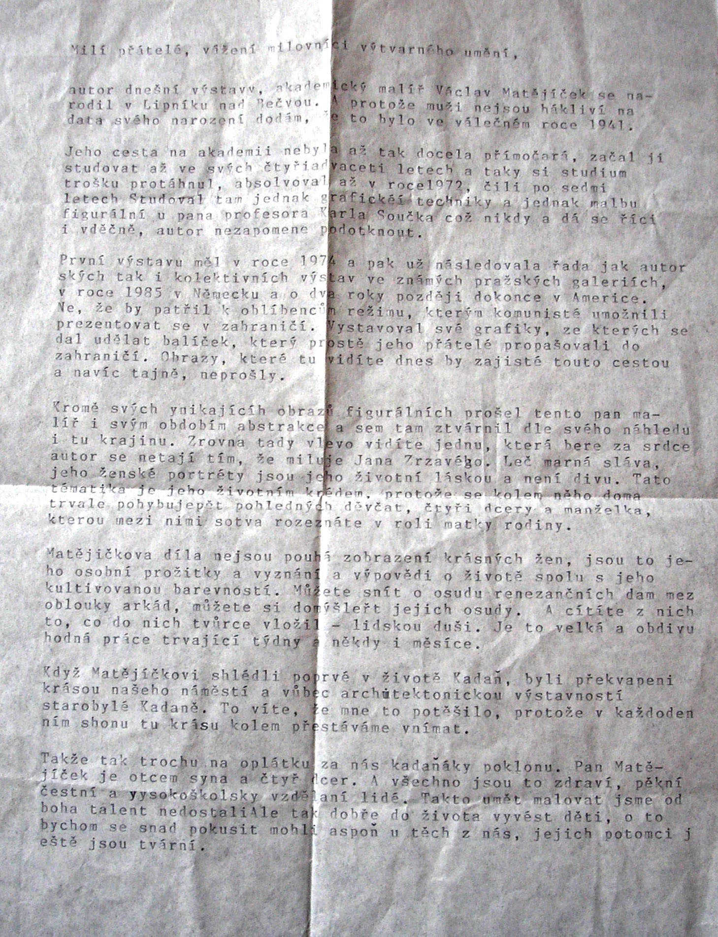 Text k vernisáži - druhá strana